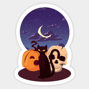 Witch's Black Cat Sticker